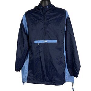 Vintage Nike Jacket Mens XL Blue Windbreaker Hooded Pullover Vented